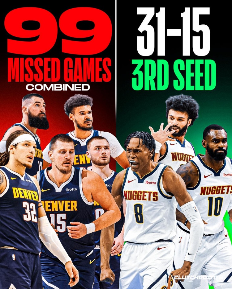 开云体育app官网-4主力+瓦兰合计缺席99场！掘金依旧31胜15负排西部第三！